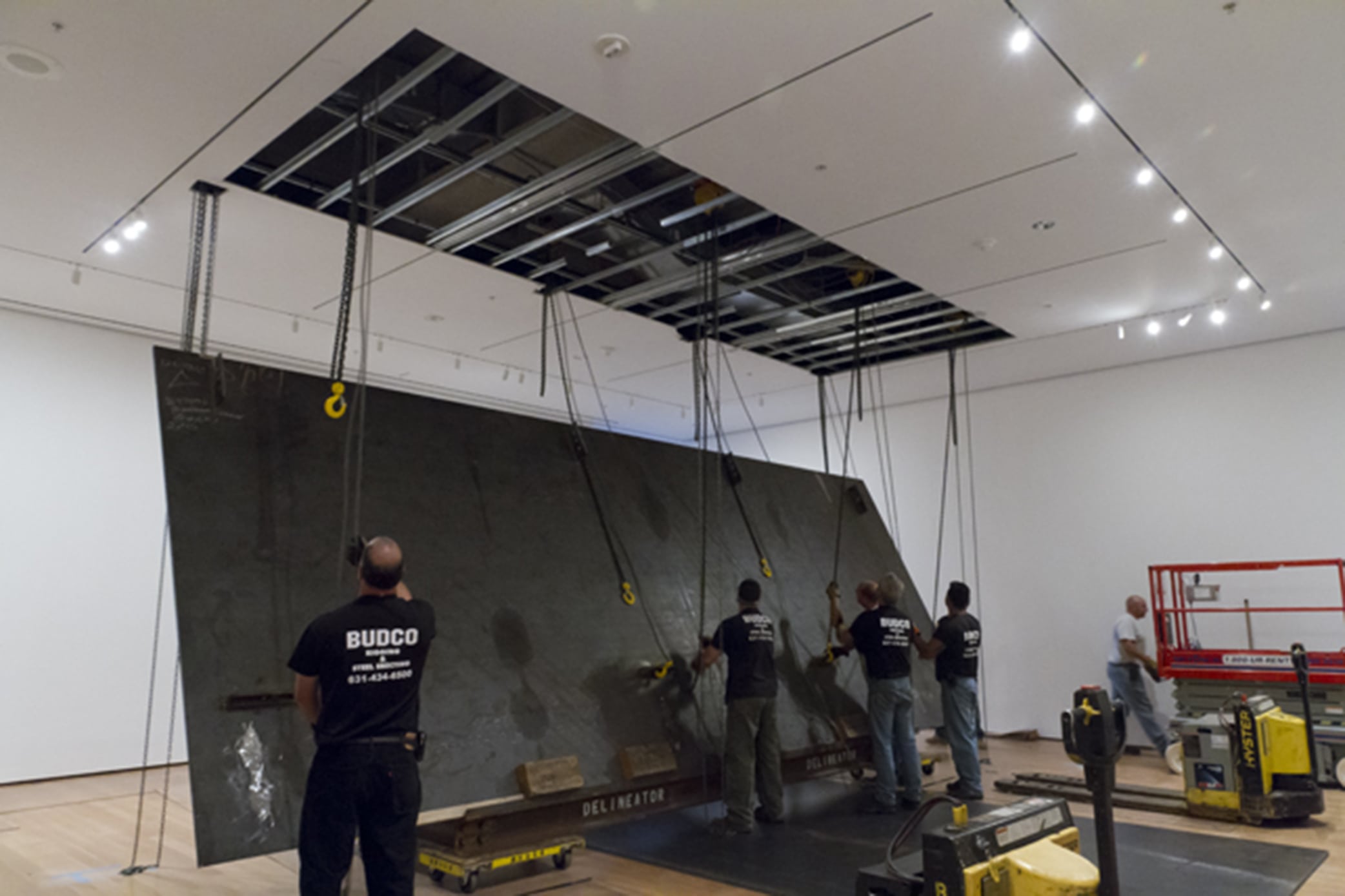 Richard Serra's Delineator Headed Up into the Ceiling Space