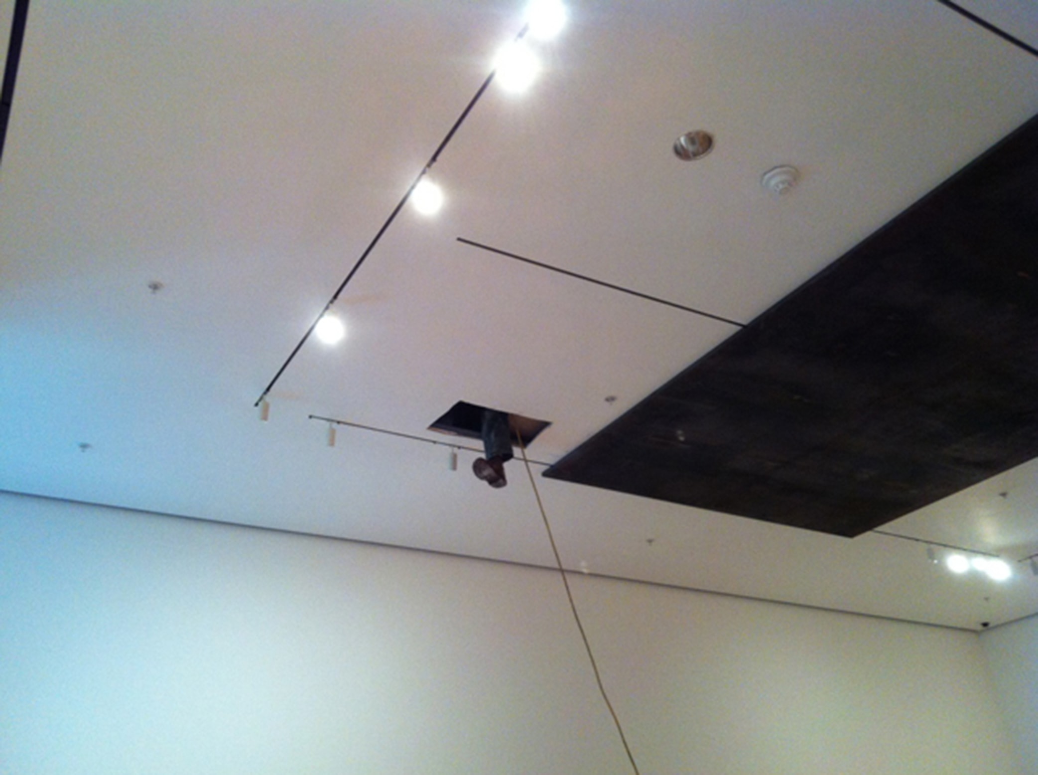 Richard Serra's Delineator Headed Up into the Ceiling Space
