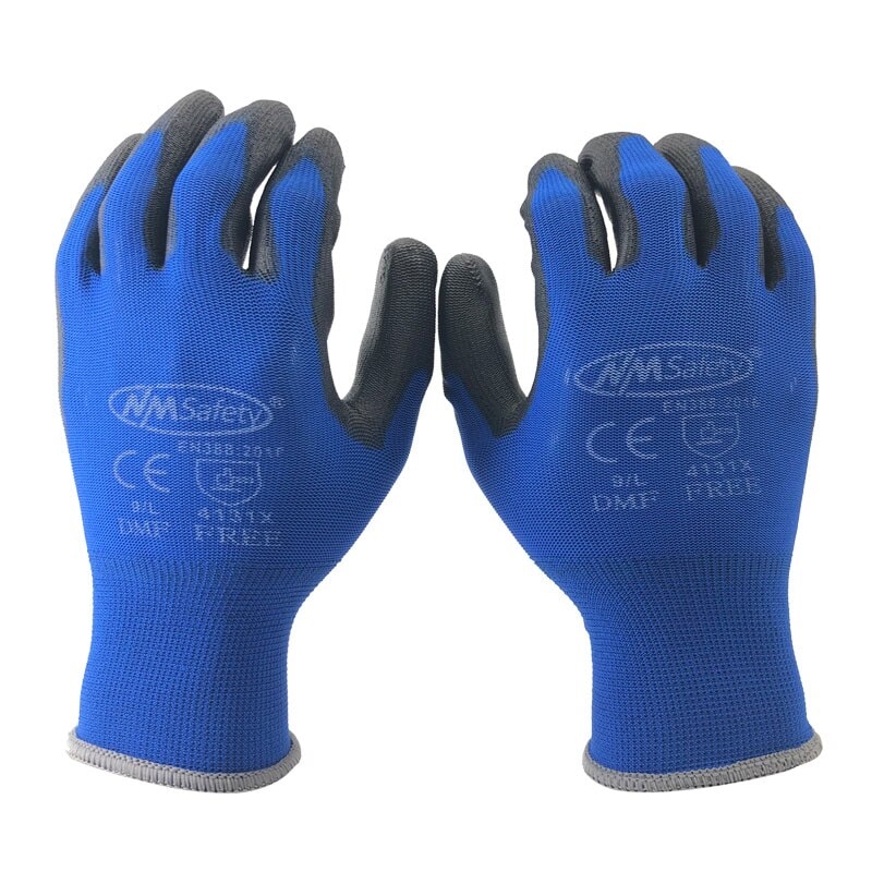 120 Pairs Blue PVC UKRAINE DOT High Grip Palm Nylon Work Gloves Warehouse  Garden